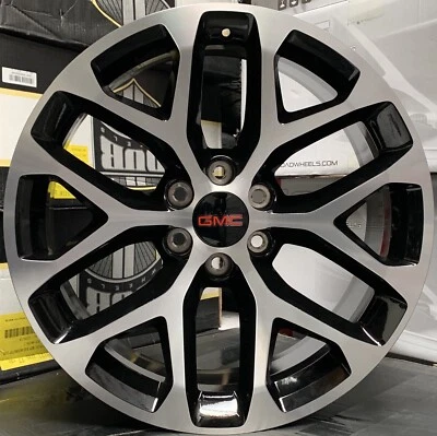 RUEDAS DE MÁQUINA 28” COPO DE NIEVE NEGRAS con neumáticos para Sierra Yukon Tahoe Silverado Foto 1 de 4