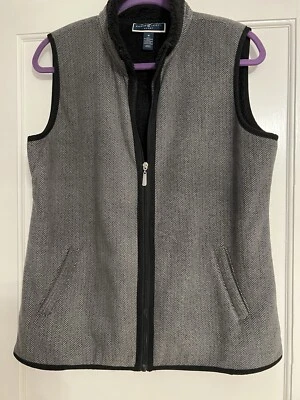 Chaleco deportivo para mujer Karen Scott M espiga negro gris forrado de lana cremallera completa Foto 1 de 4