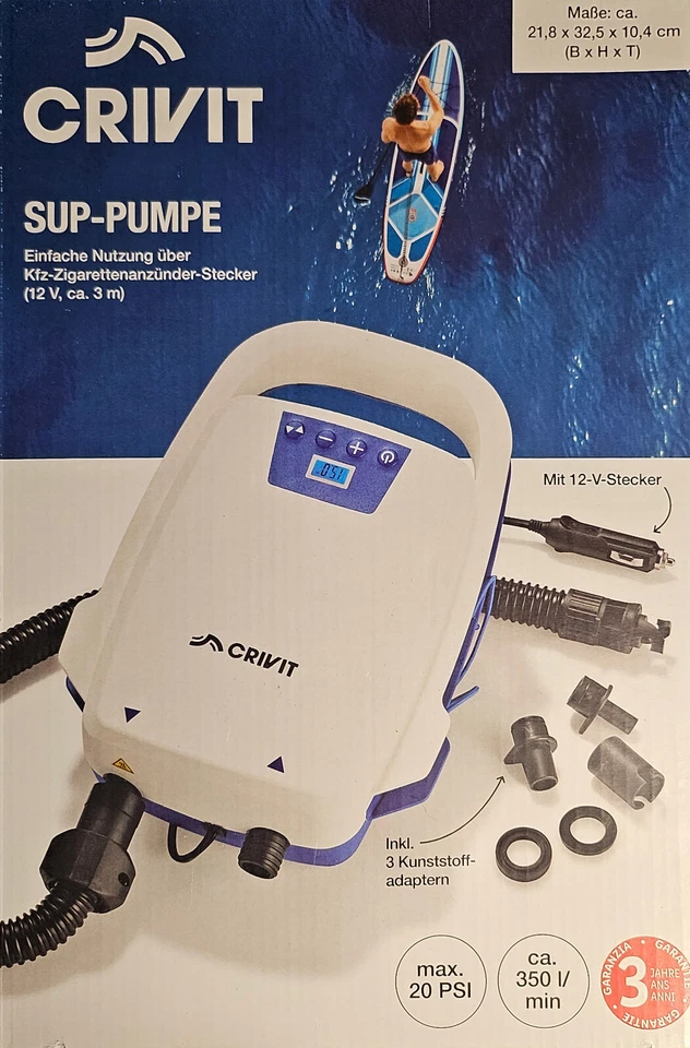 Mistral SUP-Pumpe 12V elektrische Pumpe 20 psi stand up paddle Bajonett Kajak - Bild 1 von 4