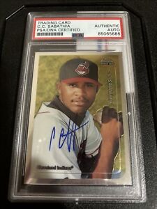 CC SABATHIA SIGNED 1999 TOPPS CHROME ROOKIE CARD RC PSA/DNA AUTHENTIC YANKEES