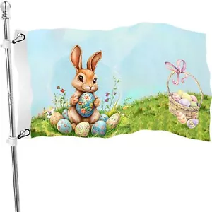 Easter Flag 3x5 Ft Double Sided Easter Garden Flag for Outside with 2 Brass Grom - Picture 1 of 5