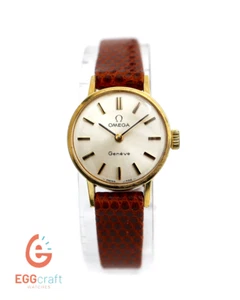 Vintage Omega Geneve Damen Armbanduhr Manuel vergoldet + Original ROTE BOX - Bild 1 von 9