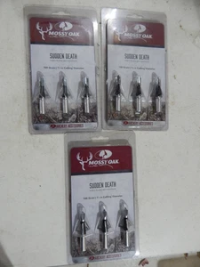 3 NEW Packs  Sudden Death Broadhead 100 Grain Points Mossy Oak - Picture 1 of 3
