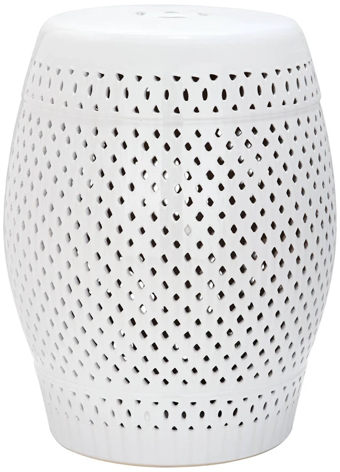Safavieh Diamond White Ceramic Garden Stool - Image 1 of 3