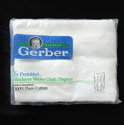 Pañales para bebé Gerber de colección 6 paños preplegados tejido ojo de pájaro 100 % algodón NUEVO SELLADO Foto 1 de 4