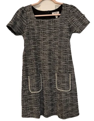  Speechless Girls Tweed Black & White Dress W Pearl NWT Sz 16 - Image 1 of 4