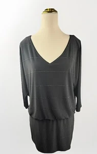 White House Black Market Women's Dress Sz Small Black Dolman Sleeve Rhinestone - Imagen 1 de 8