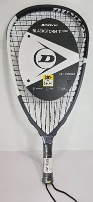 Dunlop Blackstorm Ti Rage Racketball Racket – Titanium Composite - Grip : 3 5/8 - Image 1 of 4