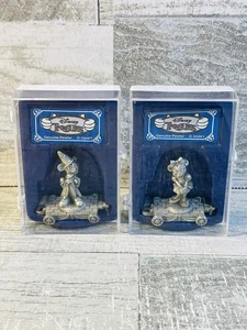 Piezas de tren de peltre genuinas de colección Disney Treasures Mickey Minnie nuevas en caja - Imagen 1 de 5