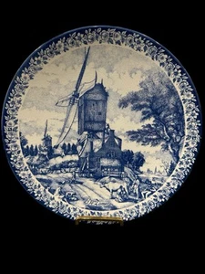 Vintage Chemkefa Delfts blue porcelain plate De Zomer, 11.5inches - Picture 1 of 5