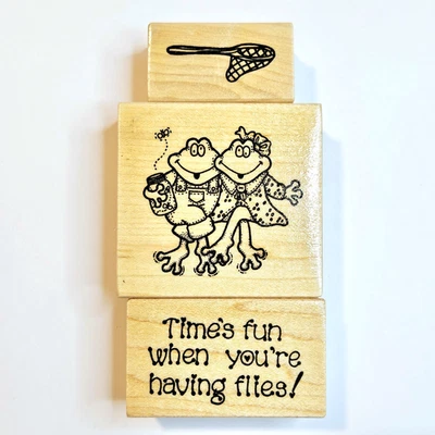 Estampillas de goma de Darcie de Ranas y Moscas Humor Diciendo Red Niño Niña Tiempo Diversión H999 Foto 1 de 4