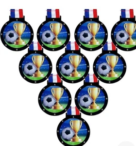 10er Pack große 2,25 Zoll Fußball Auszeichnung Medaille mit Halsband Trophäe - Bild 1 von 2