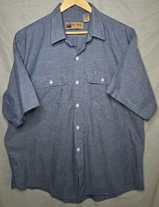 Vintage Big Mac Blue Work Button Short Sleeve Shirt Mens XL (17-17 1/2) USA Made - Picture 1 of 7