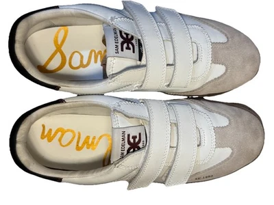 Sam Edelman Sneaker Strap Leather Talia Low Top 8 Ivory/Gray/Black Women SEE PIC - Image 1 of 4