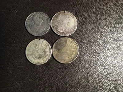 1780- 1808 -1836-1839 8 Reales 2 Con Agujeros México Foto 1 de 4