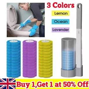 Disposable Toilet Brush Set Toilet Bowl Cleaning System Cleaners with Refills - Picture 1 of 18