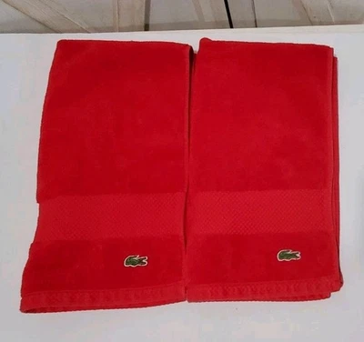Полотенце для рук LACOSTE Alligator Legend Supima хлопок красное  - Изображение 1 из 4