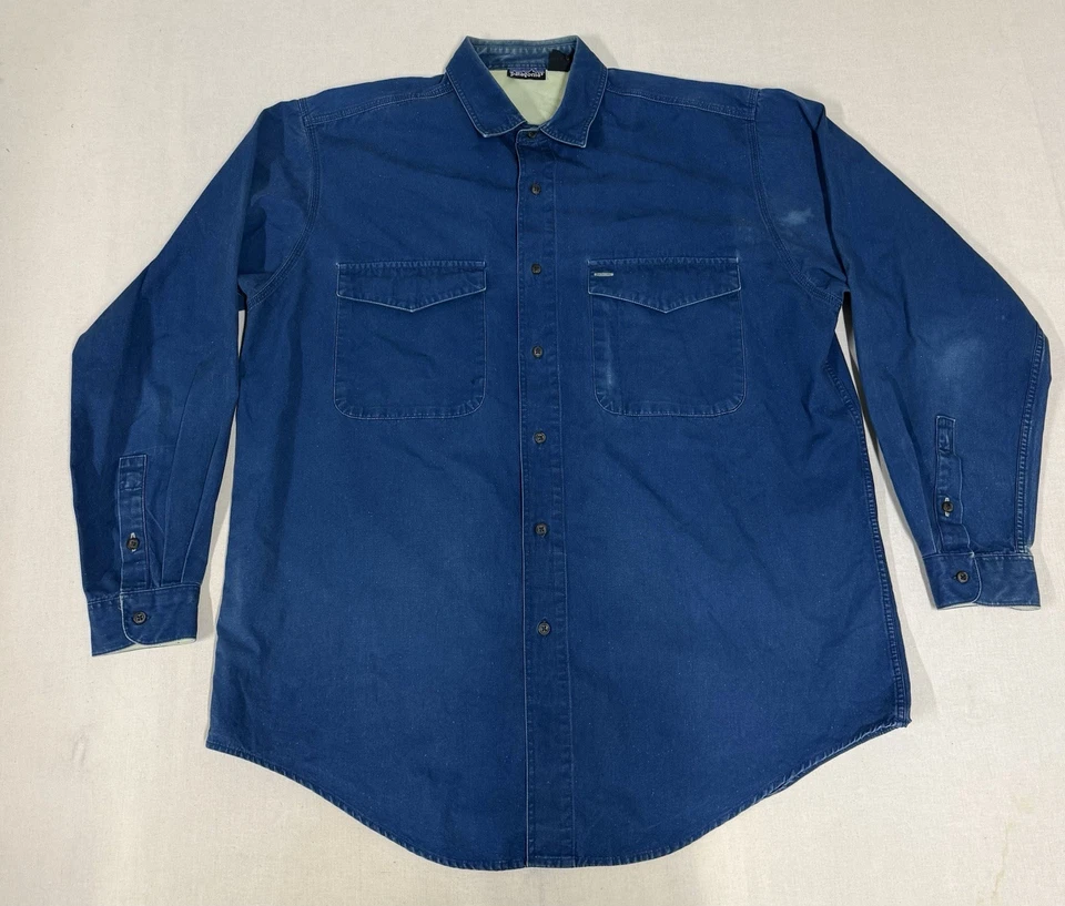 Vintage 1970 Patagonia Heavy Cotton Button Up Workwear Purple Faded Heavy L 31 - Image 1 of 4