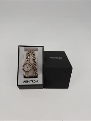 Женские часы Armitron 75/5412WTRGST с акцентом на браслет розовое золото мертвый аккумулятор - Изображение 1 из 4