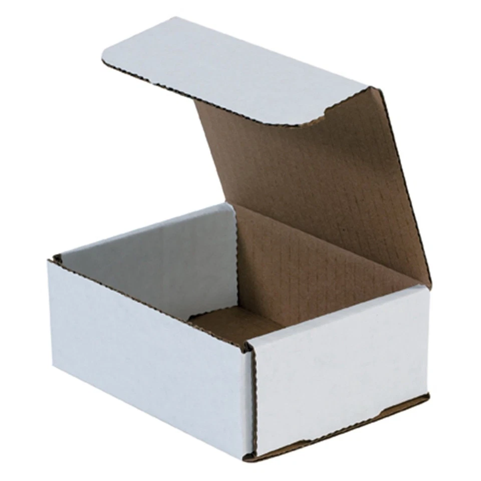 50 Pack 5x4x2 Small White Cardboard Carton Mailer Mailing Shipping Box Boxes - Image 1 of 1
