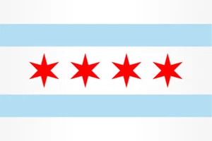 Chicago City Flag Cool Wall Decor Art Print Poster 12x18 - Picture 1 of 3