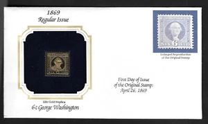 US 1869 Regular Issue 6 Cent George Washington First Day Cover Gold Stamp - Picture 1 of 1
