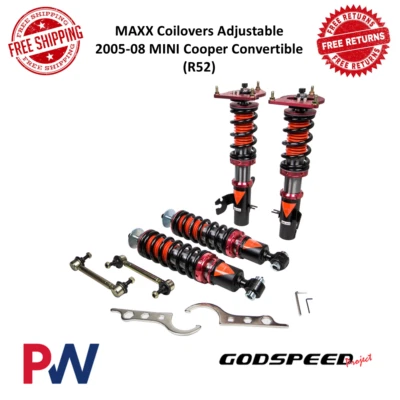 Kit Amortiguador Godspeed Maxx Coilover Ajustable para 2005-08 MINI Cooper Convertible Foto 1 de 4