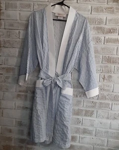 Vestido Vintage Stan Herman Seersucker Azul/Blanco a Rayas Talla M - Imagen 1 de 10