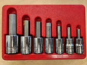 Snap-On 307ESAY 7PC 1/2" Drive 5/16"-3/4" Hex Bit Set *Pre-owned* FREE SHIPPING - Picture 1 of 3