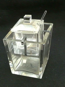 VINTAGE CUT GLASS CAVIAR BUCKET SILVER MARKED HOLDER, - Picture 1 of 9