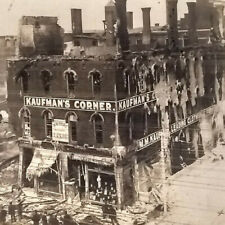 1903 CABINET PHOTO SPRINGFIELD OH FIRE DISASTER KAUFMAN CORNER & BLACK OPERA
