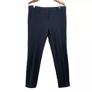 Akris Punto Waffle Knit Dress Pants Womens 14 Blue Tapered Leg Business Office - Picture 1 of 10