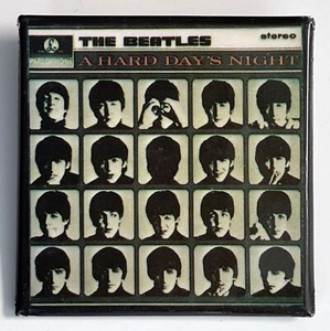 Vintage 1970s THE BEATLES pin A Hard Day's Night badge square LP cover button - Picture 1 of 2