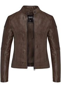 Damen Echtleder Jacke Biker Zipper Lederjacke RJ-8001 - Bild 1 von 11