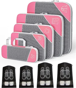 Compression Packing Cubes, Set of 9 Travel Packing Organisers Travel Packing Cu - Picture 1 of 12