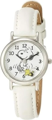 Citizen Q&Q Peanuts Snoopy White Women Watch Woodstock P003-314Ladies From Japan - Image 1 of 2