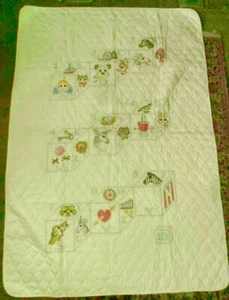 Handgenähte Babydecke Steppdecke Krippe Überwurf Decke Tiere Alphabet 41 x 59 Zoll - Bild 1 von 5