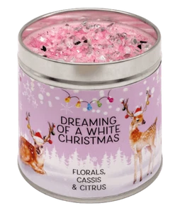 DREAMING OF A WHITE CHRISTMAS Best Kept Secrets Scented Tin Candle Snow Cold - Picture 1 of 2