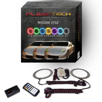 RGB Multicolor Bluetooth LED Halo Anillo Kit para Faros Nissan 370z 2009-2016 Foto 1 de 4