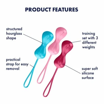 Satisfyer Doble Balls - Juego de 3 Kegel Sistema de Ejercicio Masajeador con Bolas en Movimiento Foto 1 de 2