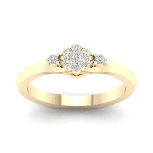 10k Rose Gold 0.06Ct Diamond Cluster Engagement Ring Sz 8 Clarity I2 Color H-I - Picture 1 of 5