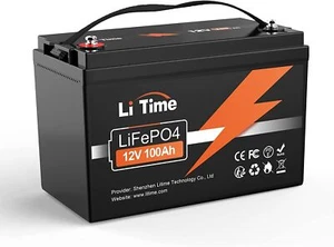 LiTime LiFePO4 100Ah 12V Lithium Batterie für Solar Wohnmobil Boot - Afbeelding 1 van 16