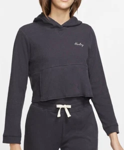 NEW Hurley Women's Chill Rib Fleece Crop Pullover Hoodie Size XL - Picture 1 of 10