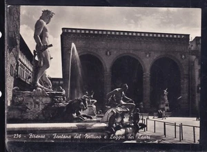 Cartolina Firenze Fontana del Nettuno e Loggia dei Lanzi I657 - Picture 1 of 1