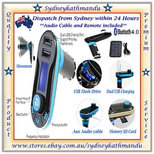 5 in 1 Hands-Free Bluetooth Car Kit USB Charger FM Transmitter Micro SD/TF Card - Picture 1 of 9