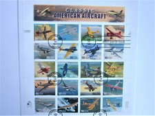 CLASSIC AMERICAN AIRCRAFT First DAY ISSUE Pane of 20 beautiful stamps 1997