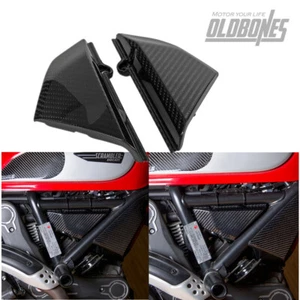 100% Carbon Fiber Side panels Small Side Covers Gloss Black For Ducati Scrambler - Picture 1 of 9