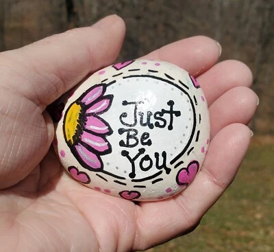  Pintado a mano estímulo bondad original roca sé tú pintura arte regalo    Foto 1 de 2