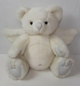 1997 Blauer Glockenbär musikalischer Schutzengel Gebetsbär Stofftier 12 Zoll - Bild 1 von 10