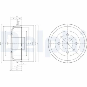 2x DELPHI Bremstrommel Trommeln Trommelbremse Hinten BF519 - Bild 1 von 1